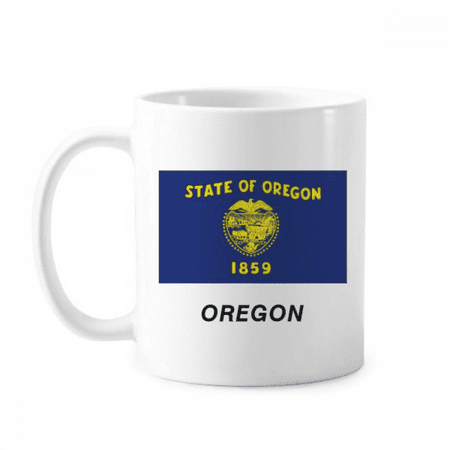 

American State Flag Outline Oregon Mug Pottery Cerac Coffee Porcelain Cup Tableware