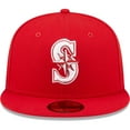 thumbnail image 2 of Men's New Era Red Seattle Mariners White Logo 59FIFTY Fitted Hat, 2 of 5
