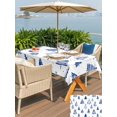 thumbnail image 4 of Outdoor Tablecloth with Umbrella Hole and Zipper, Christmas Tree Rectangle Table Cloth 60x84 Inch Waterproof Tablecloth, Xmas Blue Cartoon Tree Snowflakes Rustic Picnic Table Cover for Patio Camping, 4 of 7