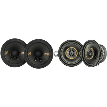 Kicker 51KSC3504 KS-Series 3.5" Coaxial Speakers with .5" tweeters w/ 51KSC2704 2.7" Bundle