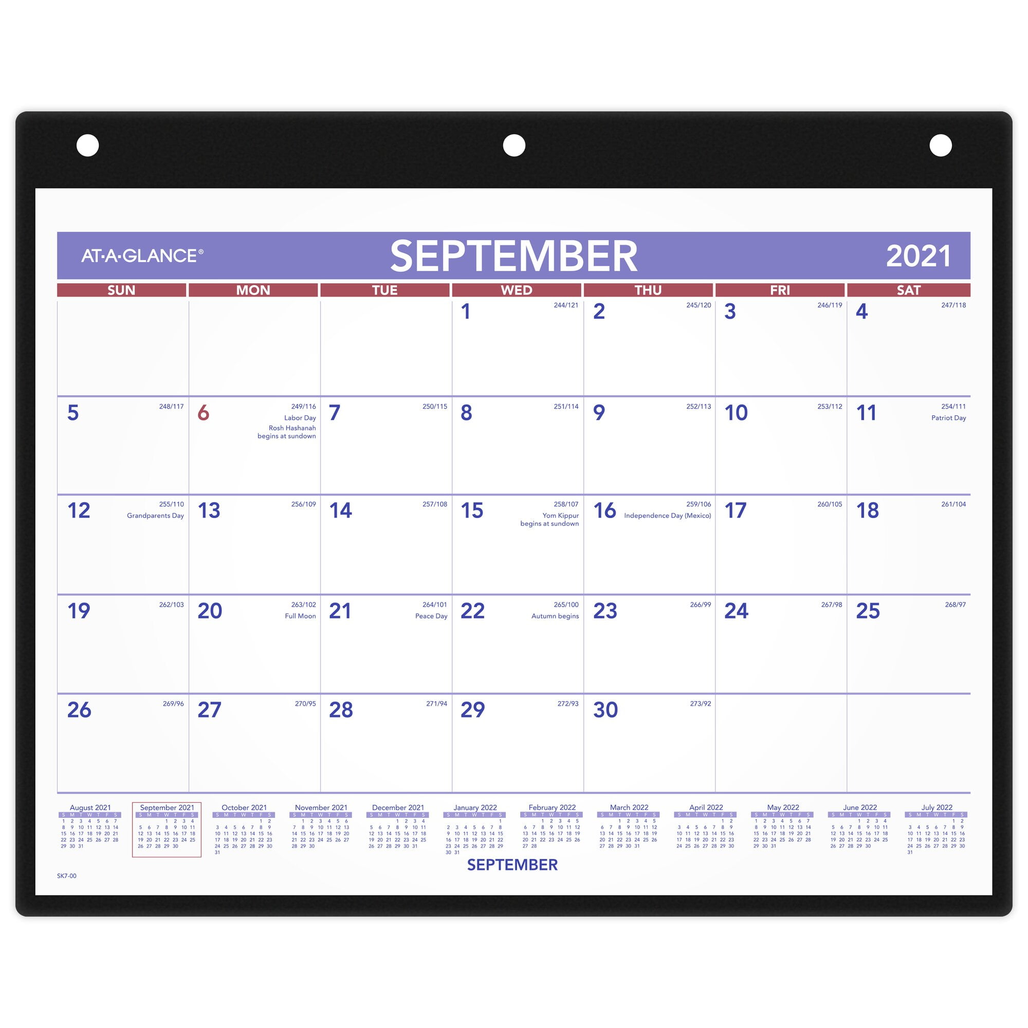 ATAGLANCE Erasable Academic Monthly Desk Wall Calendar, 11" x 8 1/4