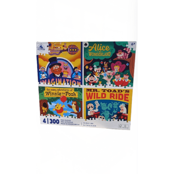Disney Parks Attraction Puzzle Set of 4 x 300 pcs Jigsaw Puzzle New with Box