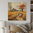 thumbnail image 2 of Designart "Orange Farm Autumn horizon I" Farmhouse Print on Natural Pine Wood, 2 of 5