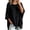 Black, variant on JIAYUE Women Crew Neck Knit Sweater Solid Color Batwing Short Sleeve Oversized Tunic Top for Outdoor Relaxing