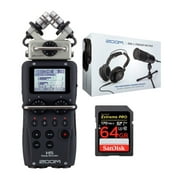 Zoom H5 Portable Handy Recorder with ZDM-1 Podcast Microphone Pack and 64GB Card