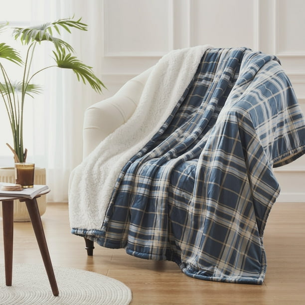 Westinghouse Electric Blanket Heated Throw Blanket, Plaid Sherpa