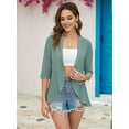 thumbnail image 6 of Summer Cardigan for Women Spring Netted Knit Ruffle Half Sleeve Cover Ups Dark Green XXL, 6 of 9