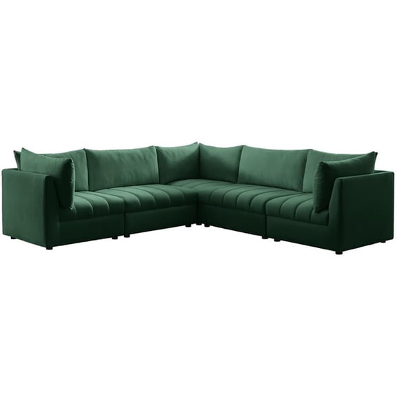 Meridian Furniture Jacob Green Velvet Modular Sectional