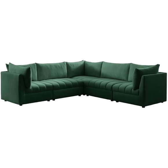 Meridian Furniture Jacob Green Velvet Modular Sectional