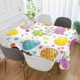 thumbnail image 4 of Coolnut Easter Eggs Rectangle Tablecloth, Spill-Proof Polyester Table Cloth, Table Cover for Kitchen Dining Picnic Holiday Party Decoration, 60"x60", 4 of 7