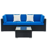 Outdoor Sectionals Product Image Hommoo Outdoor Furniture Sectional Sofa Set 4pcs All Weather Brown Pe Rattan Wicker