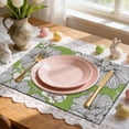 thumbnail image 5 of Hometravel Bunny Print Easter Placemat 30x45cm, Linen Look Insulating Table Mat, Western Style Dining Decor, Holiday Themed Party Supply, 5 of 6
