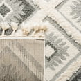 thumbnail image 6 of SAFAVIEH Moroccan Tassel Shag Elsie Moroccan Geometric Area Rug, Ivory/Grey, 5'3" x 7'6", 6 of 7