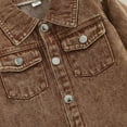 thumbnail image 5 of Generic Children'S Long Sleeve Denim Jacket Toddler Boys Girls Winter Classic Jacket Solid Color Long Sleeve Denim Shirt Over Jacket For Kids Clothes Brown Toddler Girls Boys Hoody Jacket, 5 of 6