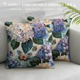 thumbnail image 3 of PRATYUS  Hydrangea Flower Pillow Covers Spring Summer Throw Pillow CoversHome Sweet Home Butterfly Throw Pillow Case Blue Purple Floral Cushion Cover for Home Office Couch Sofa 12x12in, 3 of 5