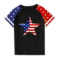 thumbnail image 4 of FamilyThread Kids Striped Shirts Short Sleeve Boy Girls July 4th Patriotic Tee Top Pattern Short Sleeve Round Neck Top T-shirt For Kids, 4 of 4
