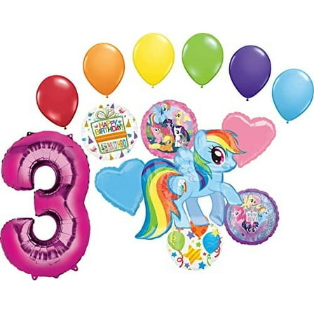 My Little Pony 3rd Birthday Party Supplies Adventure and Friendship Forever Balloon Bouquet Decorations