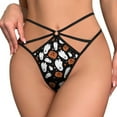 thumbnail image 2 of Black Halloween Background with Pumpkin Open Type Women's Panties Crotch Opening G-strings Thongs Lingeries Underwear, 2 of 7