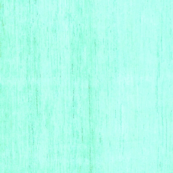 Ahgly Company Machine Washable Indoor Square Solid Turquoise Blue Modern Area Rugs, 5' Square