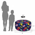 thumbnail image 4 of Umbrella Pouf Cover with Zipper, Numerous Colorful Rainy Weather Accessories Drawings Drops Illustration, Soft Decorative Fabric Unstuffed Case, 30" W X 17.3" L, Navy Blue Multicolor, by Ambesonne, 4 of 5