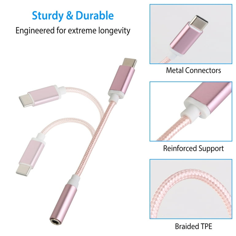 USB-C Type C Adapter Port to 3.5MM Aux Audio Jack Earphone Headphone Cable  USB 