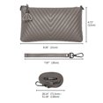 thumbnail image 5 of UTO Small Crossbody Clutch Handbag for Women Genuine Leather Wristlet Wallet Purses with Shoulder Strap(Grey), 5 of 7