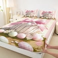 thumbnail image 4 of Erosebridal Pink Bow Easter Egg Bed Sheets, Kids Groovy Flower King Sheets, 4pcs, 4 of 5