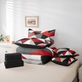 thumbnail image 6 of Homewish Red Gray Geometric 7-Piece Twin Bedding Sets,Triangle Plaid Pattern Bedding Comforter Set,Modern Abstract Grid Sheet Sets For Boys Girls,Microfiber Bedroom Decor Reversible, 6 of 8