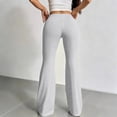 thumbnail image 6 of Women's Drawstring Waist Bell Bottom Flare Leg Sweatpants Sports Causal Pants Solid Buttoms, 6 of 7