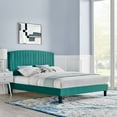 thumbnail image 3 of Alessi Performance Velvet Twin Platform Bed, Teal, 3 of 3