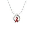 thumbnail image 2 of Delight Jewelry Silvertone Red Ribbon Hockey Ring Charm Necklace, 18", 2 of 4