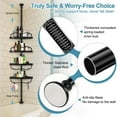 thumbnail image 5 of Shower Caddy Corner, No Drilling Rustproof Bathtub Shower Storage Organizer for Bathroom,4-Tier Adjustable Shelves with Tension Pole, Black, 5 of 8