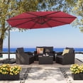 thumbnail image 1 of CorLiving 11.5ft Deluxe Tilting and Rotating Offset Patio Umbrella with Aluminum Frame and Durable Canopy, Wine Red, 1 of 11