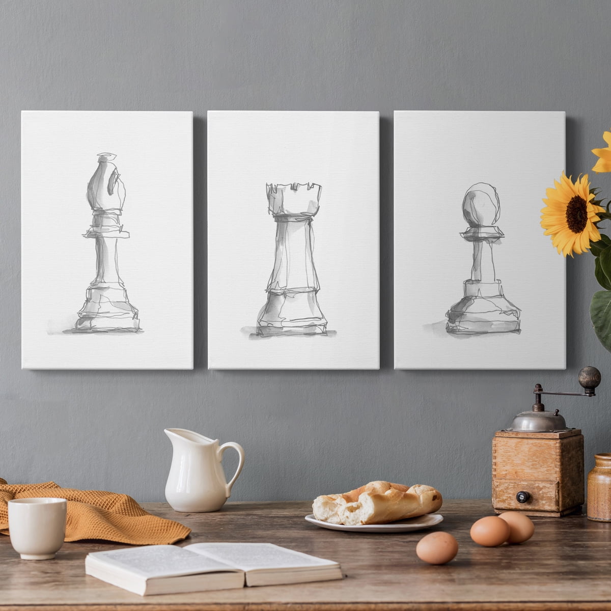 Chess Piece Study IV Premium Gallery Wrapped Canvas - Ready to Hang - 24 x 36 Each