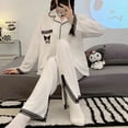 thumbnail image 1 of Sanrio Kuromi-Pijama de manga larga para mujer, conjunto de ropa de casa informal holgada, cárdigan con solapa, pantalones, Otoño, novedad, 1 of 3