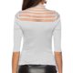 thumbnail image 4 of Camisa informal cómoda y de corte ajustado para la oficina y los viajes Blusa de punto de media manga blanca, 4 of 6