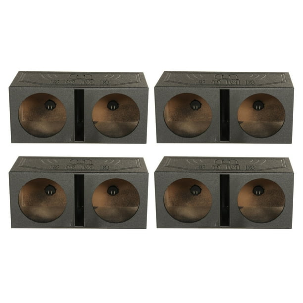 QPower Dual 12 Inch Vented Ported Subwoofer Sub Box with Bedliner Spray