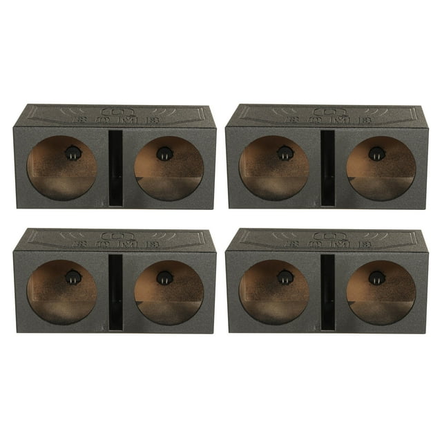 QPower Caisson de Basses à Double Évent de 12 Pouces avec Porte, avec Vaporisateur pour Doublure de Lit (Lot de 4)
