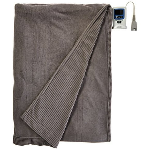Beautyrest Electric Micro Fleece Heated Blanket, Full, Grey