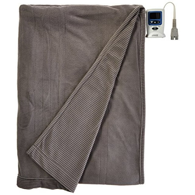 Beautyrest Couverture Chauffante Électrique en Micro-Polaire, Full, Gris