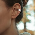 thumbnail image 3 of Ear Cuff Earrings 925 Sterling Silver Hypoallergenic Sterling Silver Simple Line Adjustable No Piercing Clip on Earrings for Women, 3 of 6