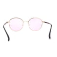 thumbnail image 2 of Retro Pop Color Indi Dapper Metal Rim Round Sunglasses Gold Pink, 2 of 4