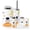 Color 2, variant on Bathroom Accessory Set 6 Piece with White Birch Tree Bark Natural Knots Horizontal Lines Toothbrush Holder, Soap Dispenser, Soap Dish, Trash Can, Toothbrush Cup, Toilet Brush Holder