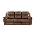 thumbnail image 3 of New Classic Furniture Ryland Polyester Fabric Sofa with Dual Recliner in Brown, 3 of 9