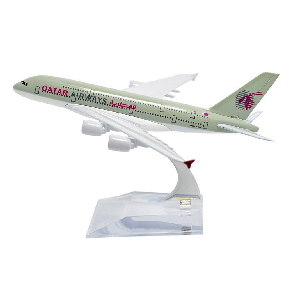 TANG DYNASTY(TM) 1400 16cm Air Bus A380 Qatar Airways Plane Metal