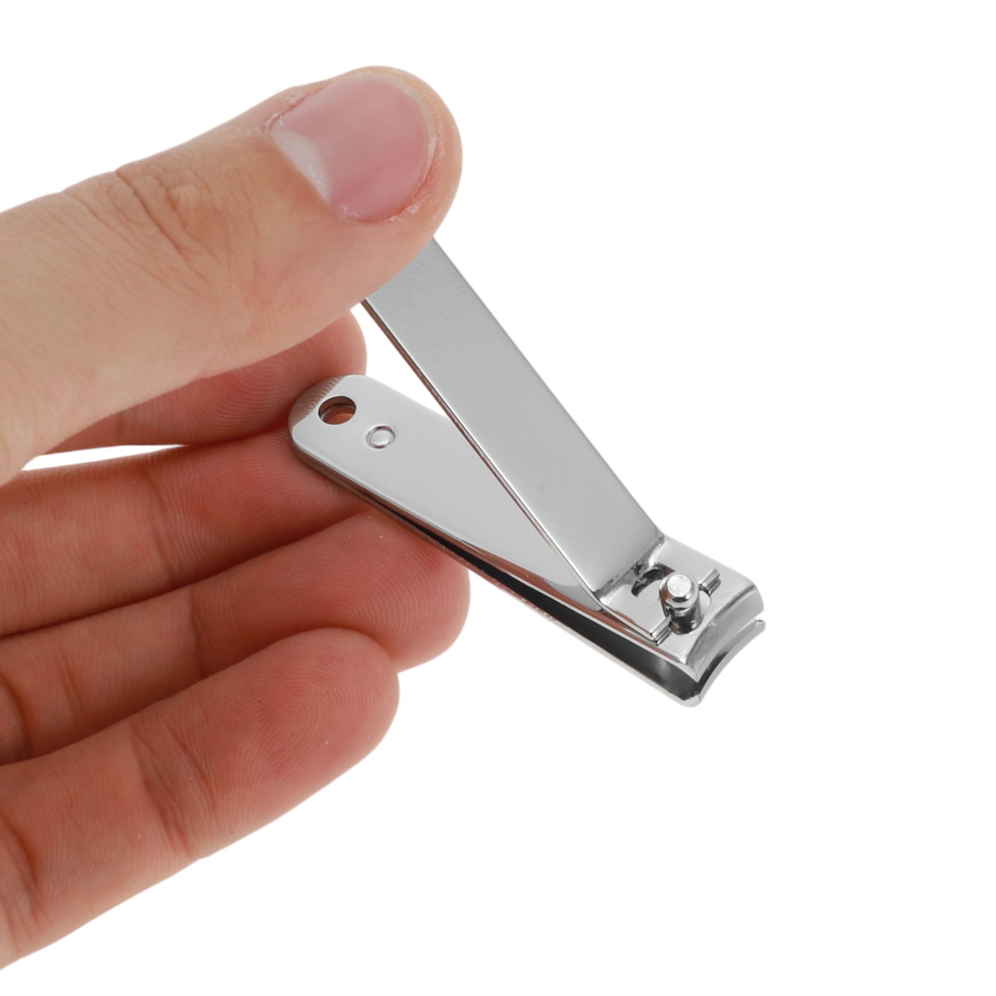 Unique Bargains 3pcs Round Box Nail Clippers Set Length 2.36" Silver Tone, White
