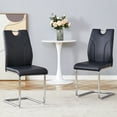 thumbnail image 2 of Noble House Black PU Dining Chair Set.Uniquely designed black dining chairs, 2 of 10