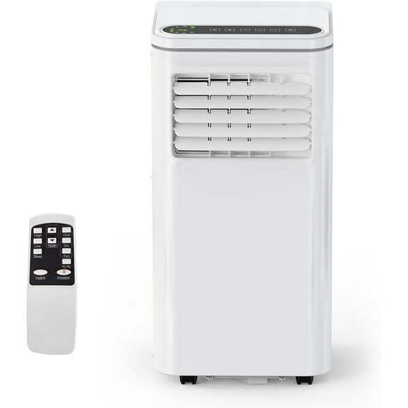 Homhougo Portable Air Conditioners 8000 BTU, 4-IN-1 Indoor Room AC Unit with Cooling, Dehumidifier, Fan & Sleep Modes, Portable AC with Remote Control for Home Office, 24H Timer, 2 Wind Speeds