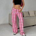 thumbnail image 6 of MLDRA Womens Pajama Pants Cotton Flannel Plaid Pants for Women Lounge Pants Women Soft PJ Pants Women Fall Pink, 6 of 6