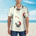 thumbnail image 4 of Haiem Christmas Pug Dog Printed Hawaiian Shirt for Men - Men’s Casual Beach Summer Shirts - Stretch Fabric with Modern Fit-X-Large, 4 of 9